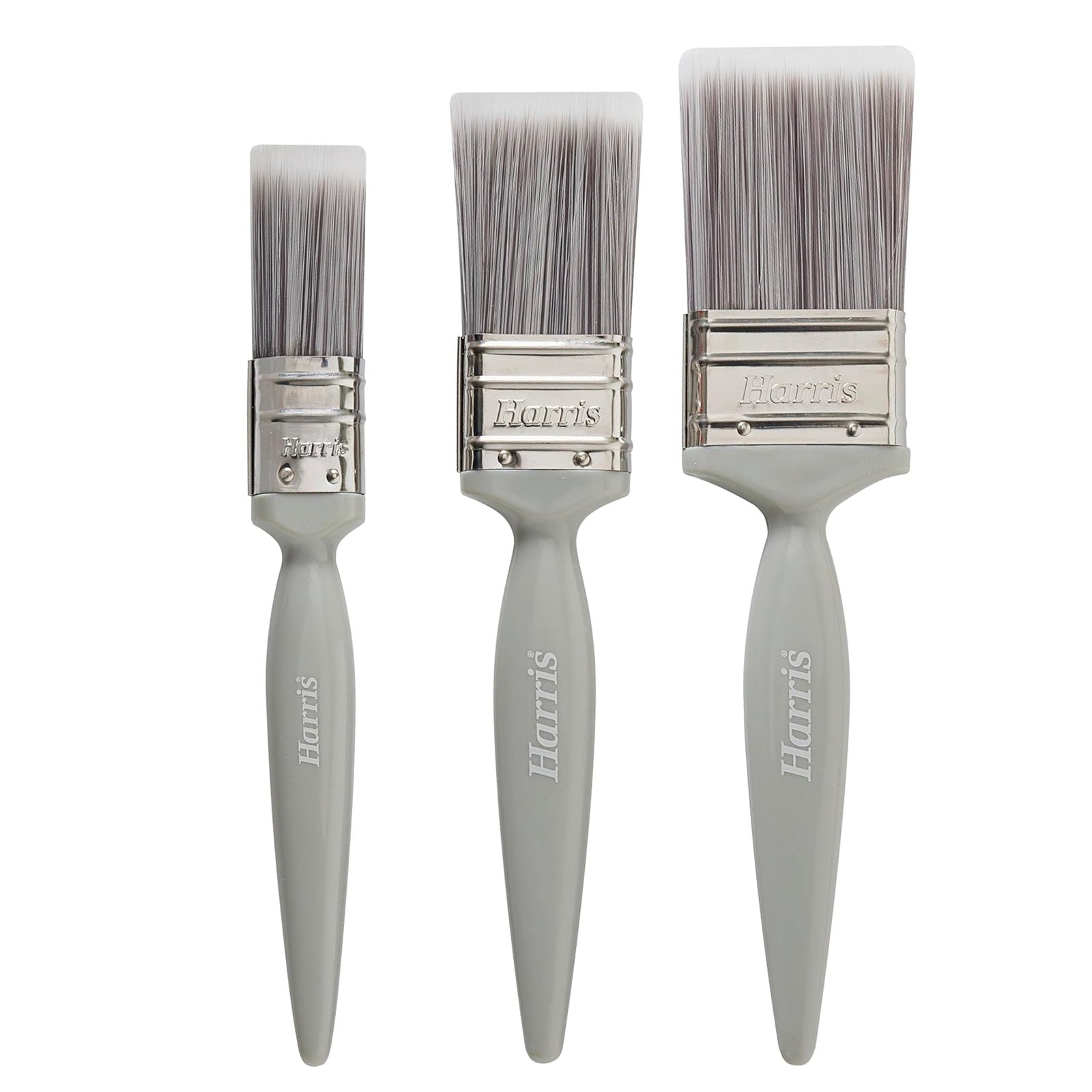 3pk Harris Essentials Paint Brushes Synthetic Bristles for Walls & Ceilings 1" 1.5" 2"