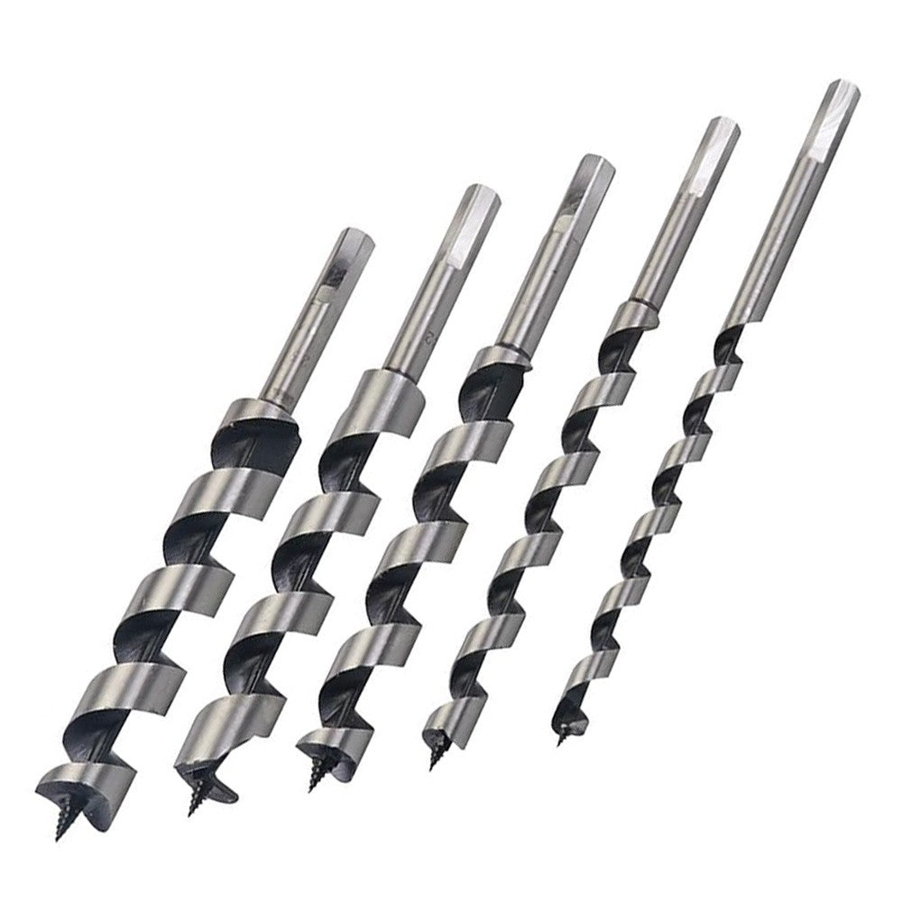 5pc Auger Drill Bit Set 10mm-25mm Hex Shank High Carbon Steel Wood Joinery Silverline 298528