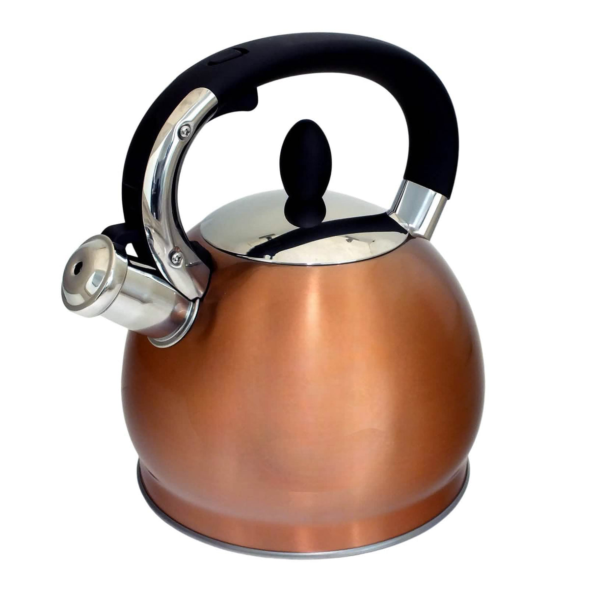 Voche 3.5L Stovetop Whistling Kettle Stainless Steel with Stylish Copper Finish | Suitable for Electric, Induction and Gas Hobs