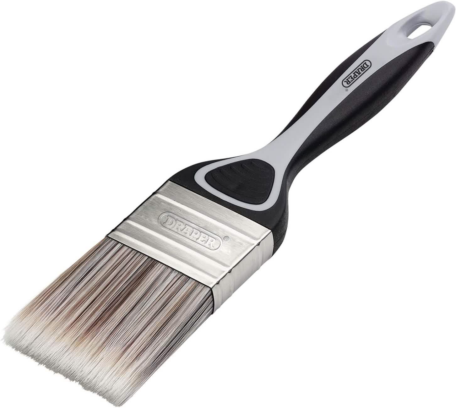 2-PACK Draper 50mm Flat Paint Brush Polyester Bristles Ergonomic Soft Grip Handle 20501