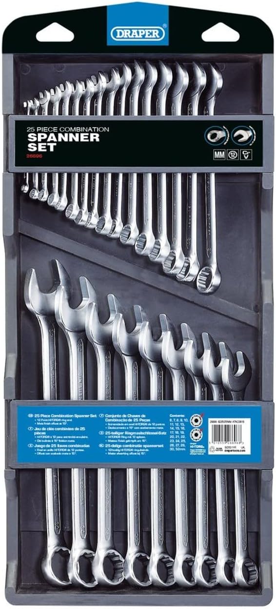Draper Metric Combination Spanner Set Hi-Torq 6mm-32mm (25 Piece) 26696
