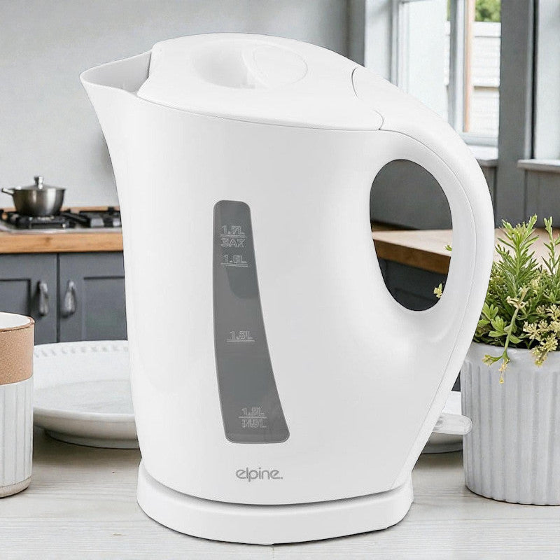 White Cordless Electric Kettle 1.7L Jug 2200W Fast Boil with Strix Controller