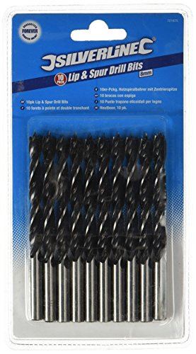 8mm Drill Bits Lip and Spur Silverline 721675 (10 PACK)