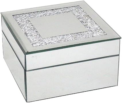 lesser and pavey LP49037 Mirror Crystal Jewelry Box | For Adults | Silver Accessory