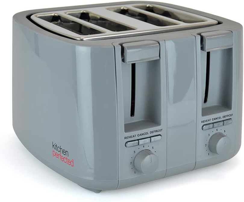 Grey Cordless 1.7L Electric Kettle & 4 Slice Toaster Set