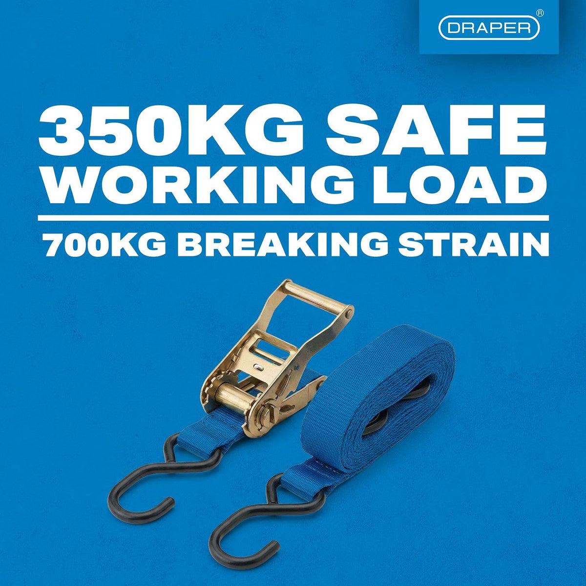 Draper Ratcheting Tie Down Straps, 350Kg (4 Piece) 60960