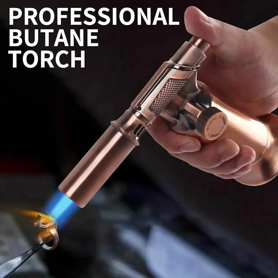 Sondiko Blow Torch, Premium Metal Big Flame Torch Refillable Resin Torch Lighter with Adjustable&Wind Resistance Flame for Soldering, Welding