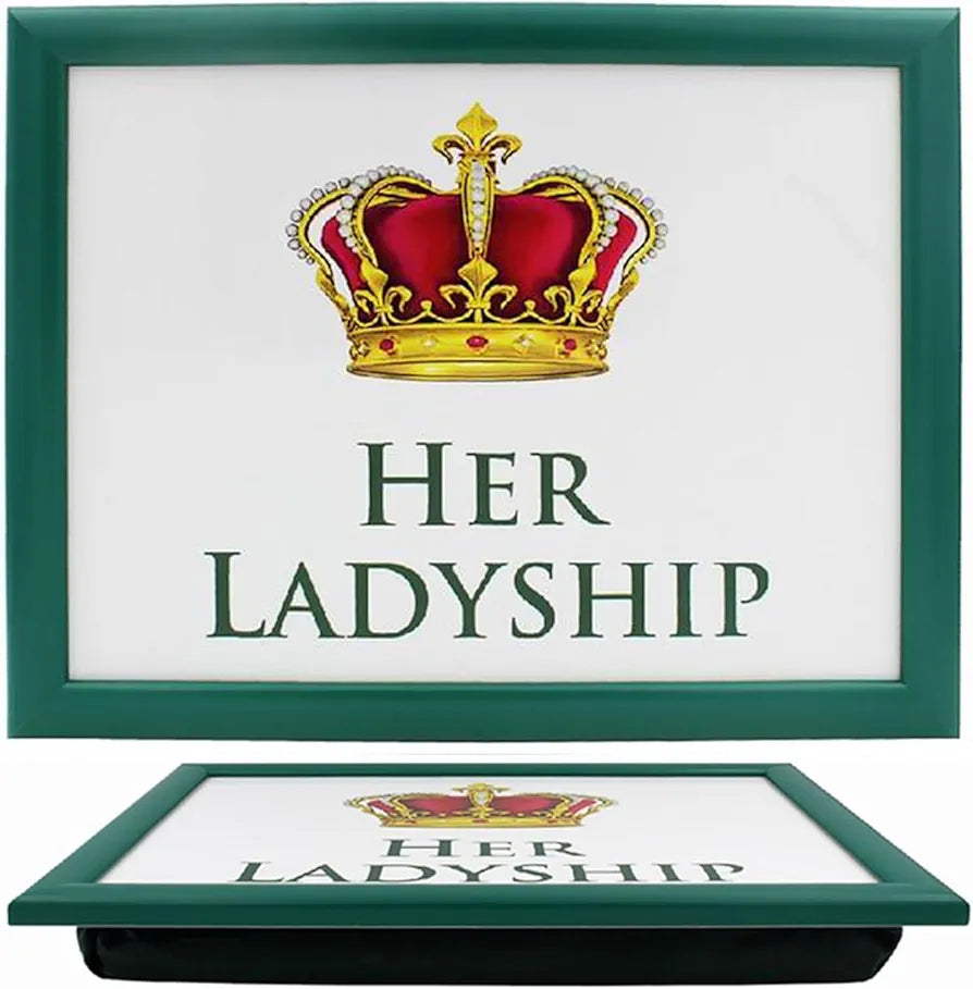 Her Ladyship and His Lordship Lap Tray Serving Set TV Bed Soft Cushioned Padded