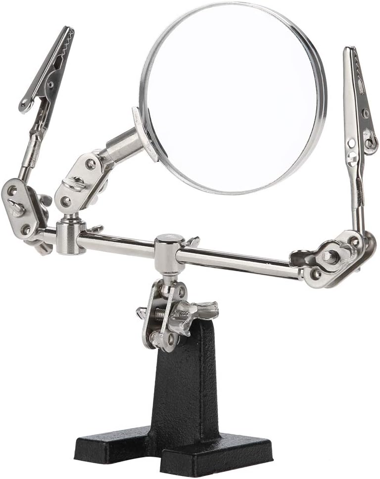 Helping Hands Magnifier Glass Soldering Electronics Hobby Silverline 633830
