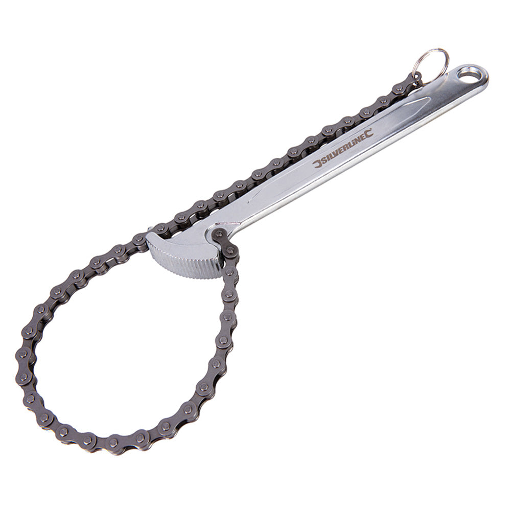 Silverline 675121 Oil Filter Chain Wrench Remover 150mm Fuel Filter Removal Tool