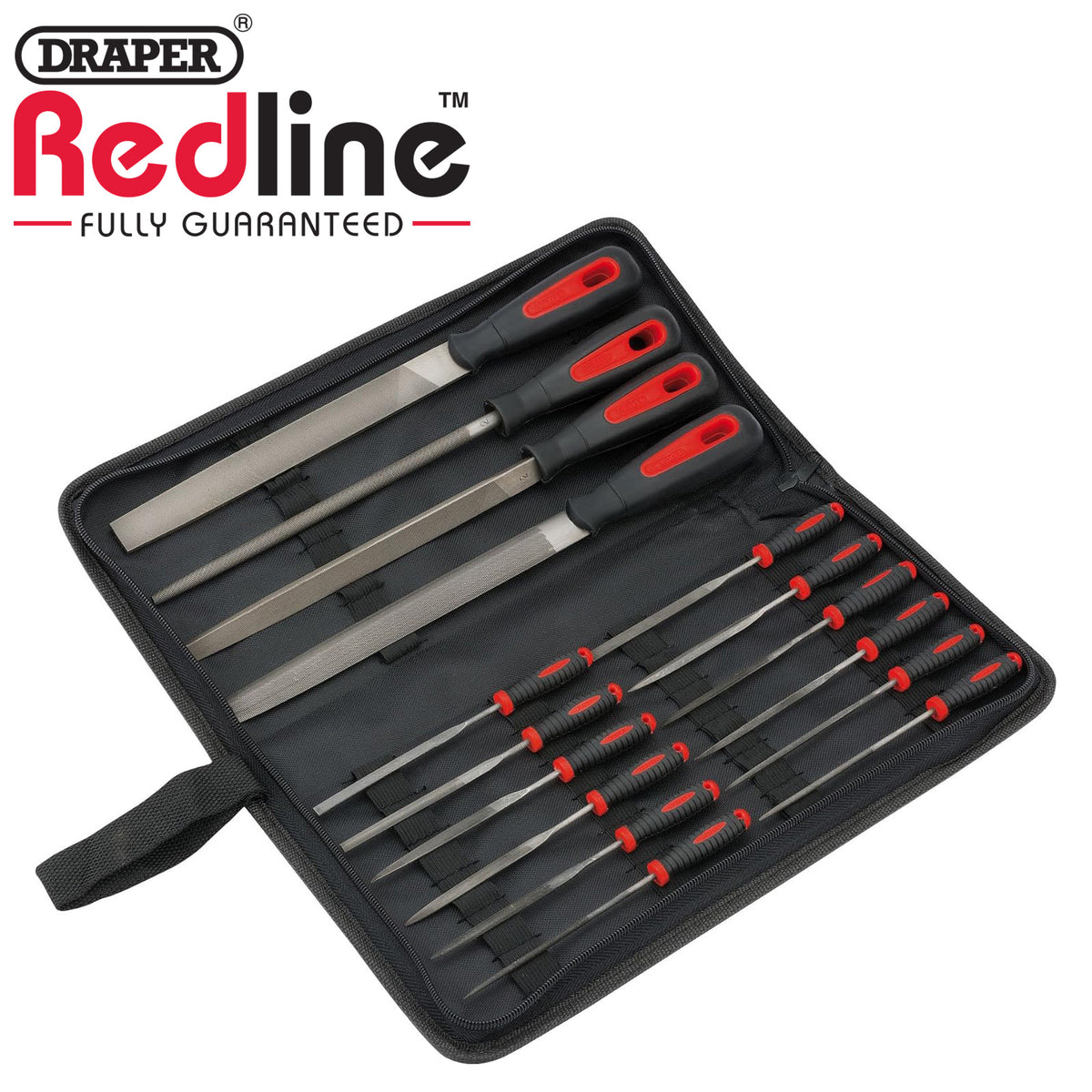 Draper Redline 68904 16pc Hand File and Needle File Set Set with Canvas Storage Case