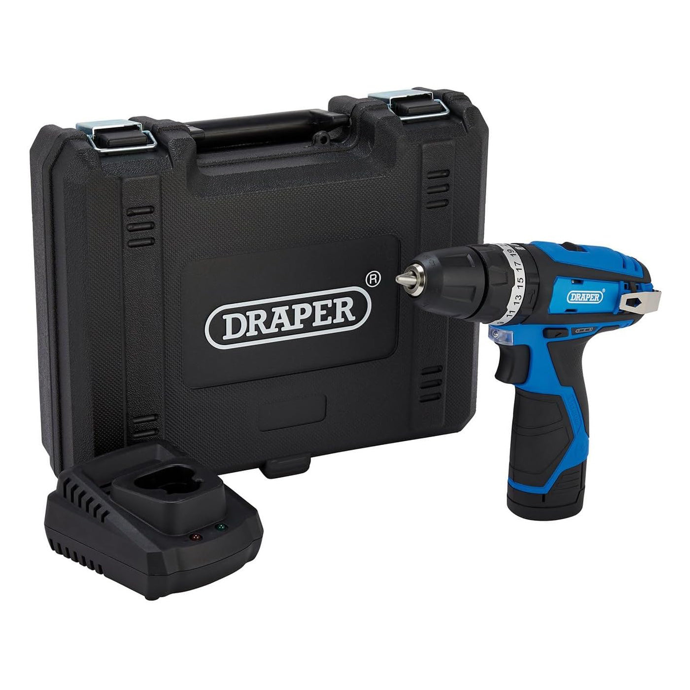 Draper 70256 12V Cordless Combi Drill Driver | Includes Li-ion Battery, Charger and Case