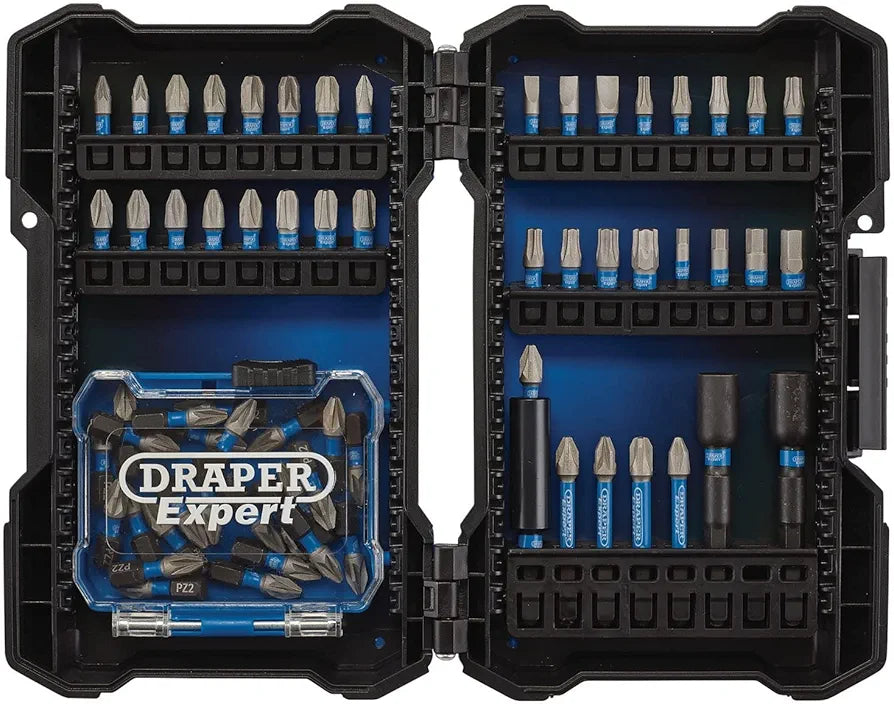 Draper 04932 Impact Rated Screwdriver Bit Set , Blue and Black