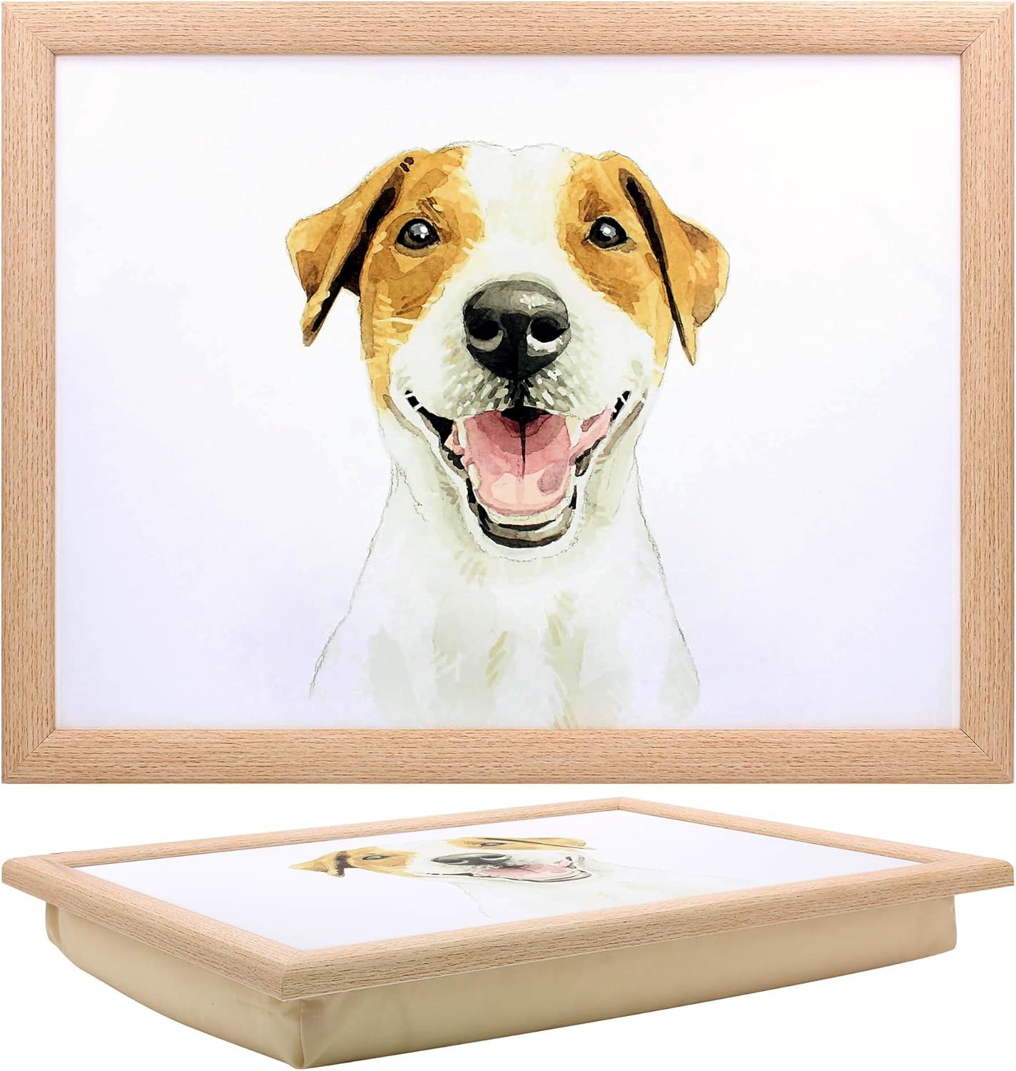 Jack Russell Lap Tray Cushioned Laptop Tray Padded Beanbag Base TV Dinners Bed