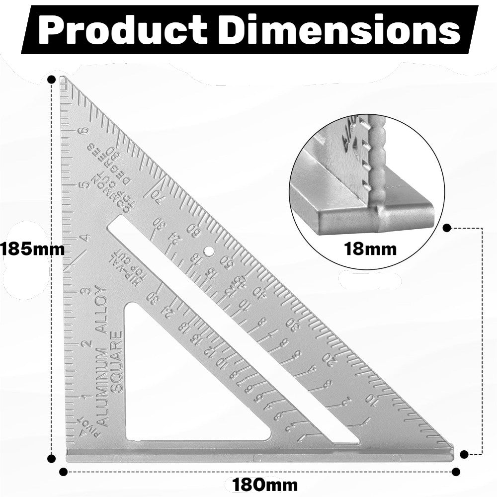 7"(185mm) Heavy Duty Aluminium Roofing Rafter Square Silverline 734110