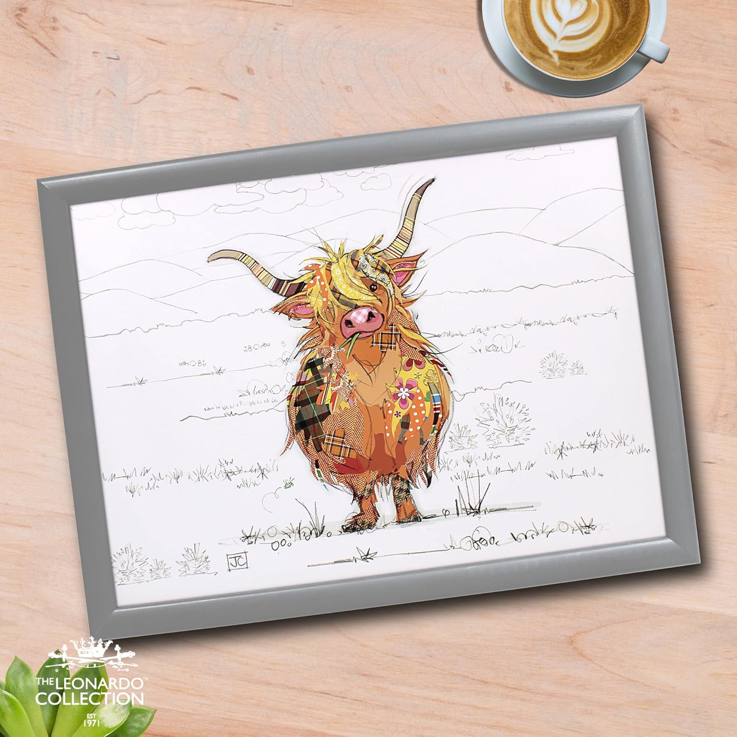 Hamish the Highland Cow Lap Tray Cushioned Laptop Tray with Padded Bean Bag Base