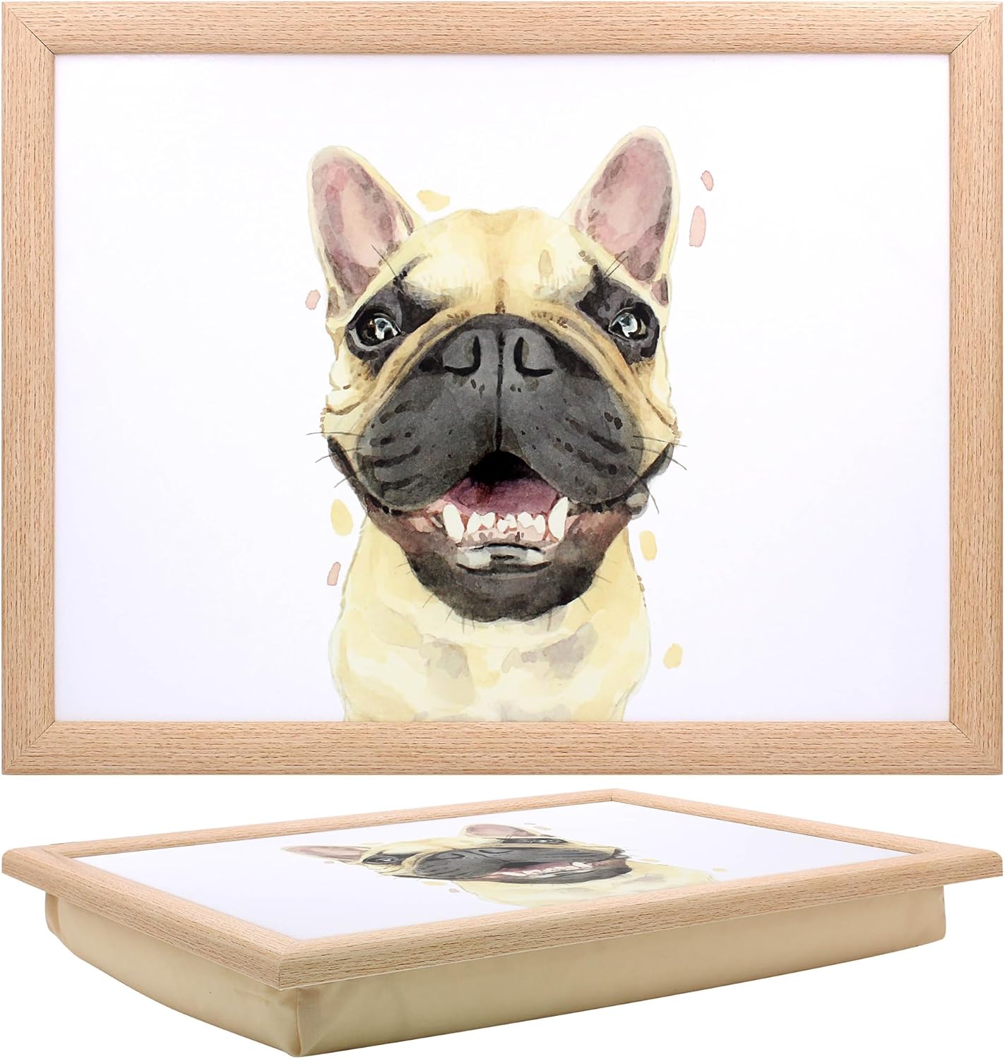 French Bulldog Lap Tray Cushioned Laptop Tray with Padded Beanbag Base | Ideal for TV Dinners or Bed