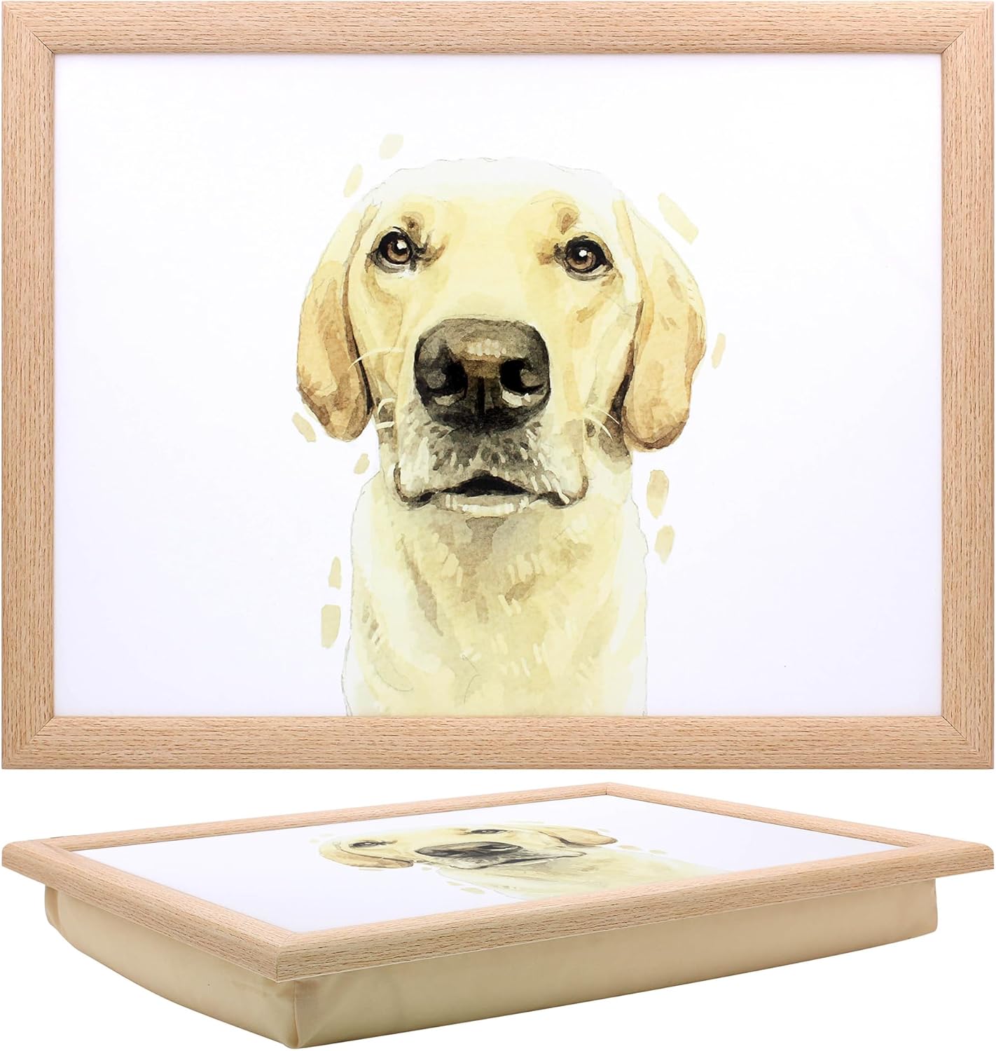 Golden Labrador Lap Tray Cushioned Laptop Tray with Padded Beanbag Base | Ideal for TV Dinners or Bed