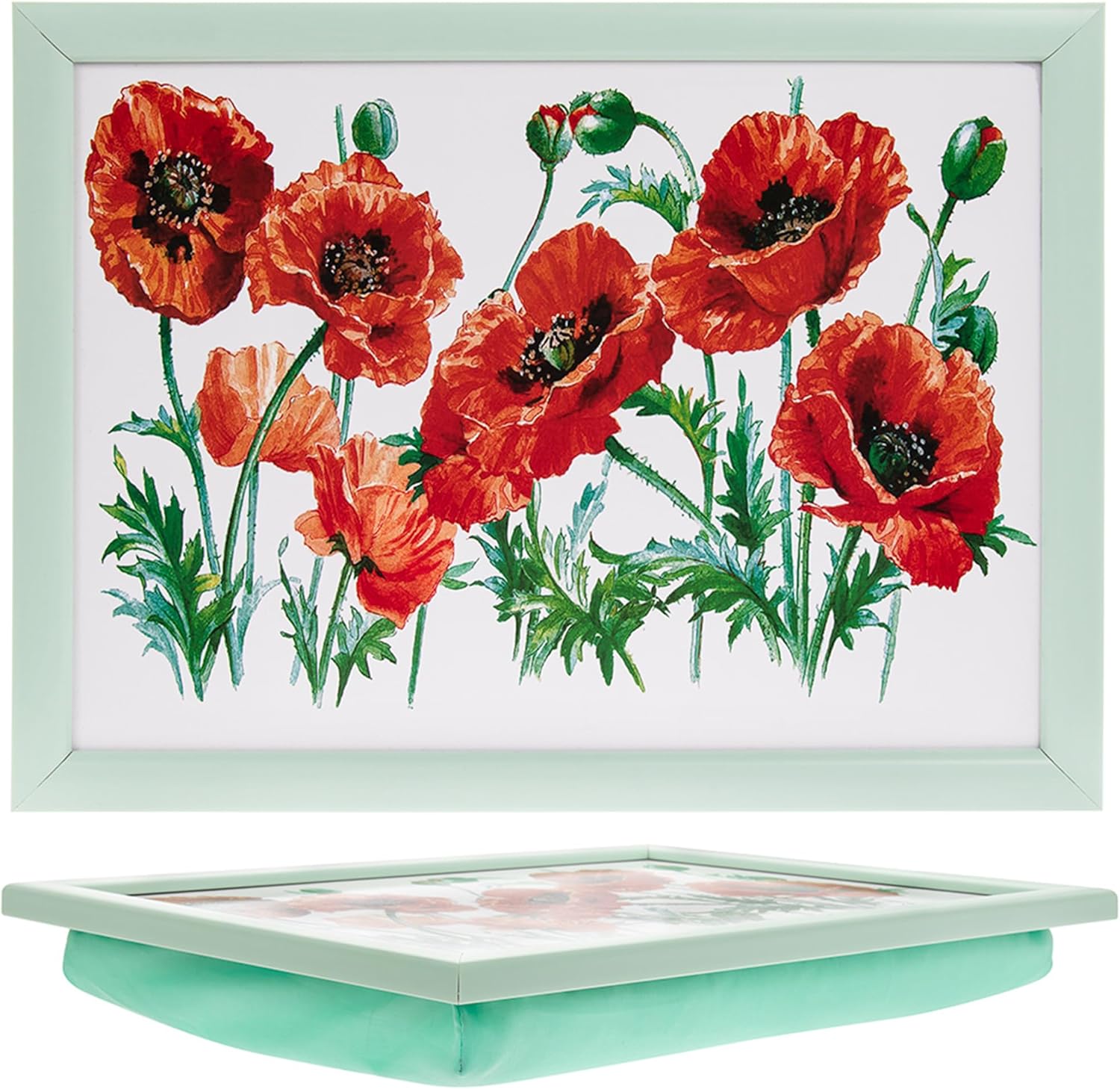 Poppy Lap Tray Poppies Flowers Cushioned Laptop Tray Padded Beanbag Base TV Bed