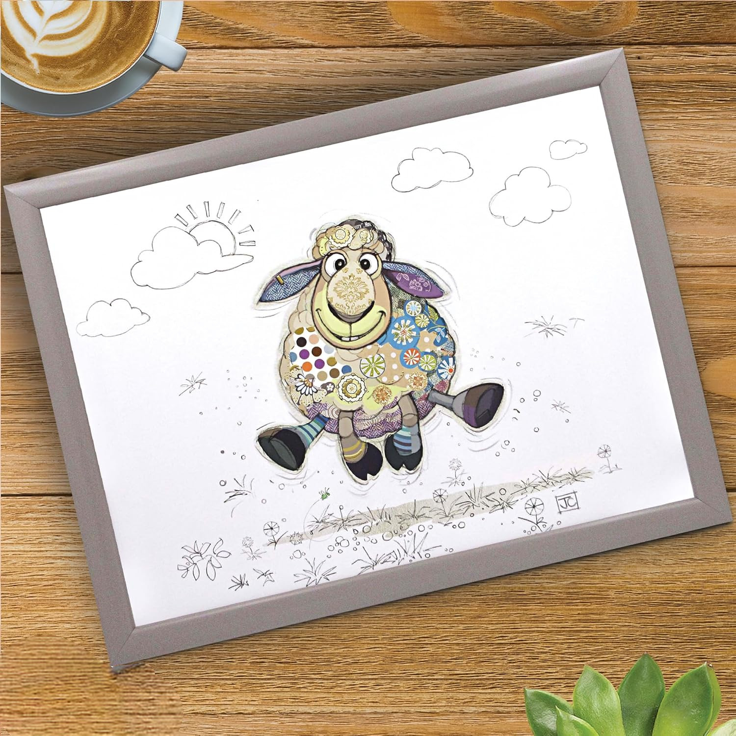 Lap Tray Cushioned Laptop Tray with Padded Beanbag Base TV Dinners Bed Sasha the Sheep