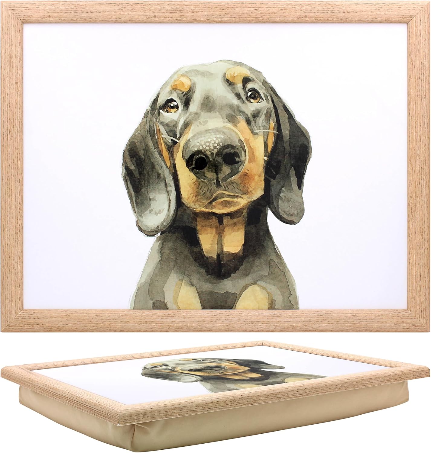 Dachshund Dog Lap Tray Cushioned Laptop Tray Padded Beanbag Base TV Dinners Bed