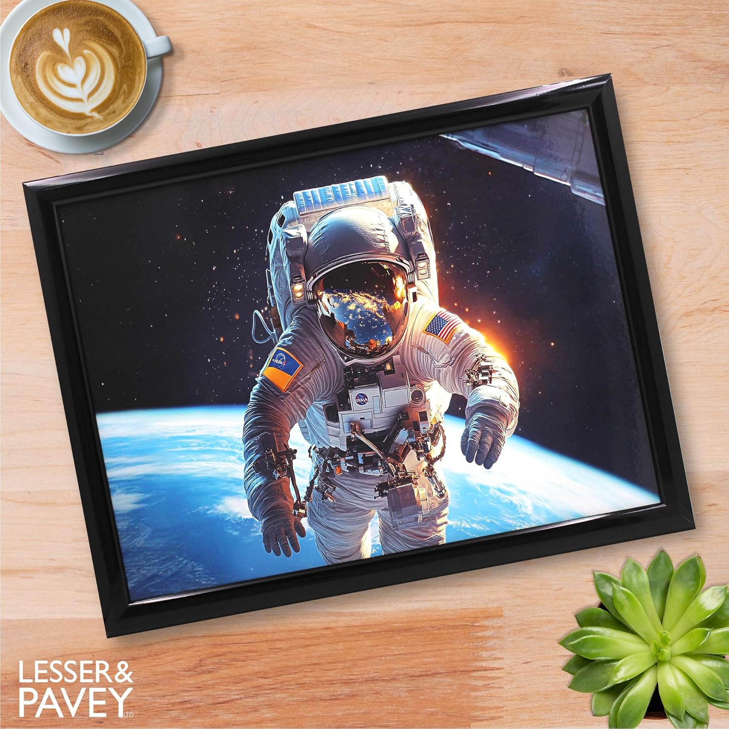Spaceman Lap Tray Cushioned Astronaut Laptop Tray with Padded Beanbag Base | Ideal for TV Dinners or Bed
