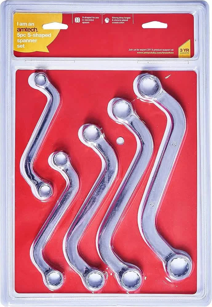Amtech K1130 5 Piece S-Shaped Spanner Set