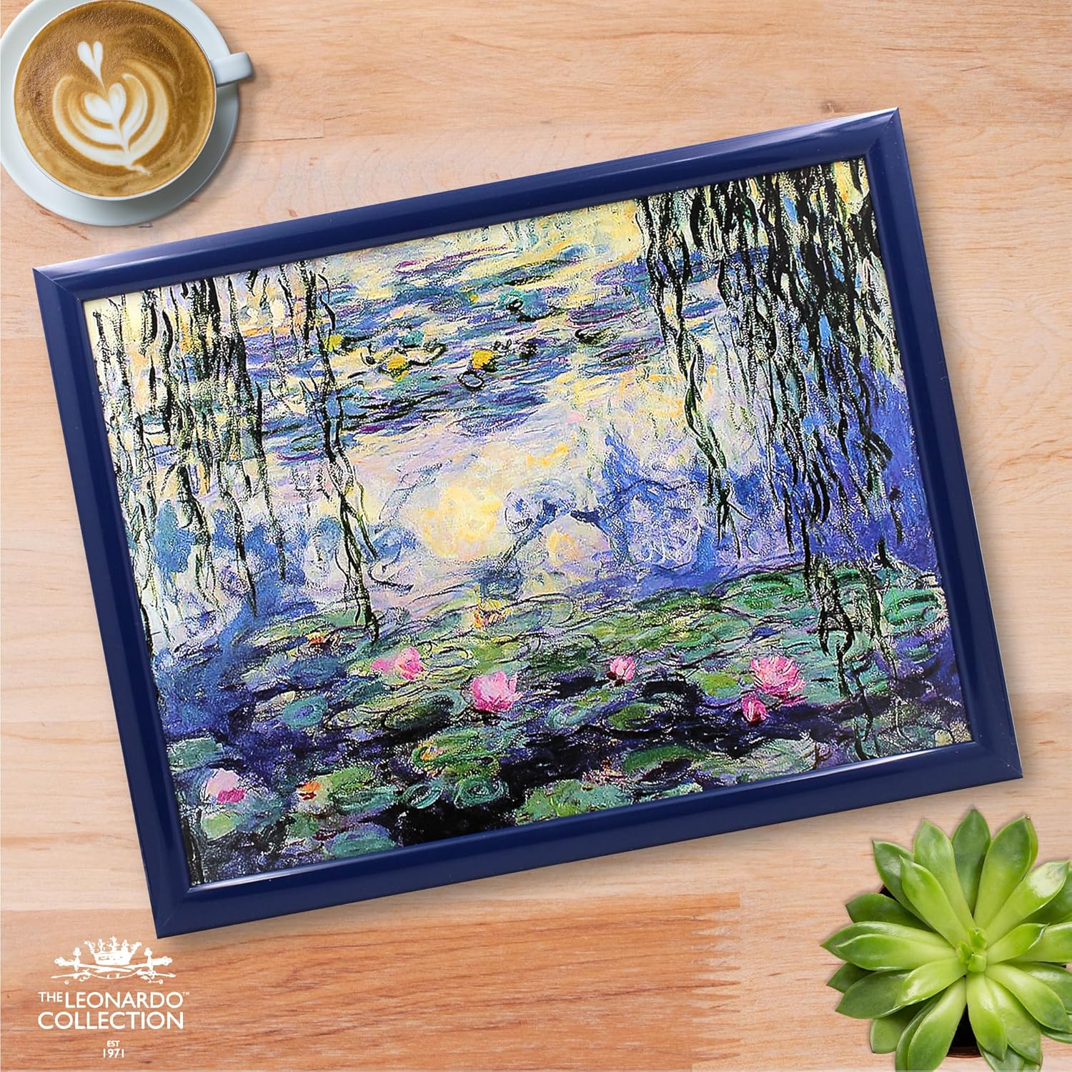 Lap Tray Cushioned Laptop Tray with Padded Bean Bag Base | Claude Monet Water Lilies Painting