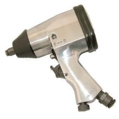 1/2" DR Air Impact Wrench Gun 312Nm + Silverline 15m Rubber Air Hose Kit