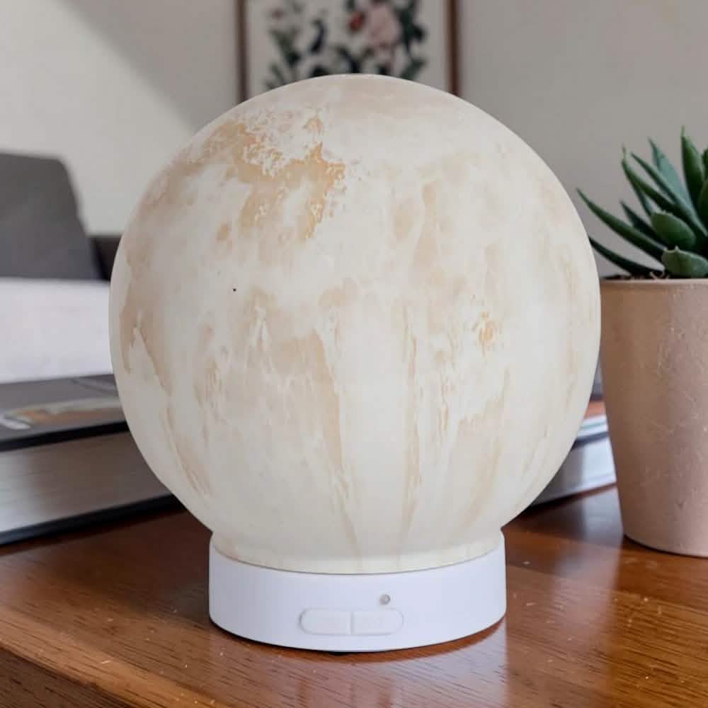 Valencia Marble Effect Electric Ultrasonic Aromatherapy Fragrance Diffuser + 6pc Essential Oils