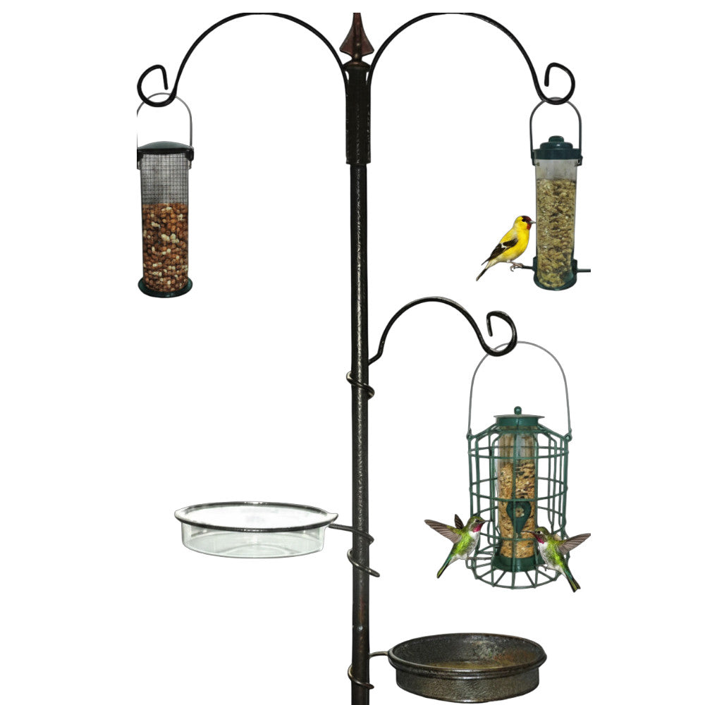 Traditional Bird Feeder Feeding Station Garden Powder Coated Metal Feeder TE