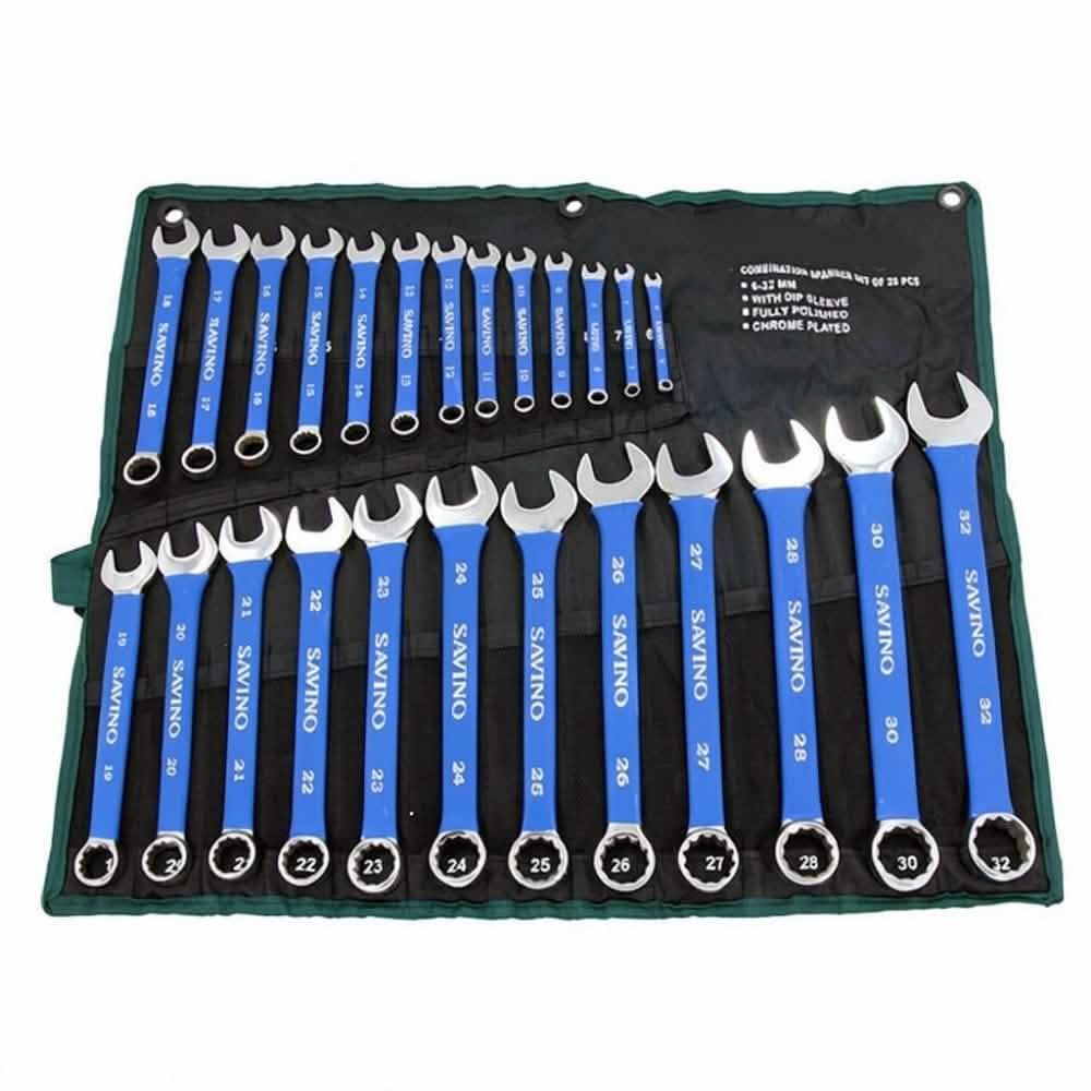 Combination Spanner Metric Set Soft Grip 6-32mm Open Ring + Roll 25pc