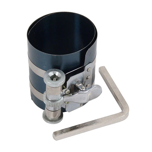 Adjustable Piston Ring Compressor 60–175mm Diameter, 75mm Depth, Hex Drive Key Included – Ideal for Engine Rebuild, Cylinder and Piston Ring Installation
