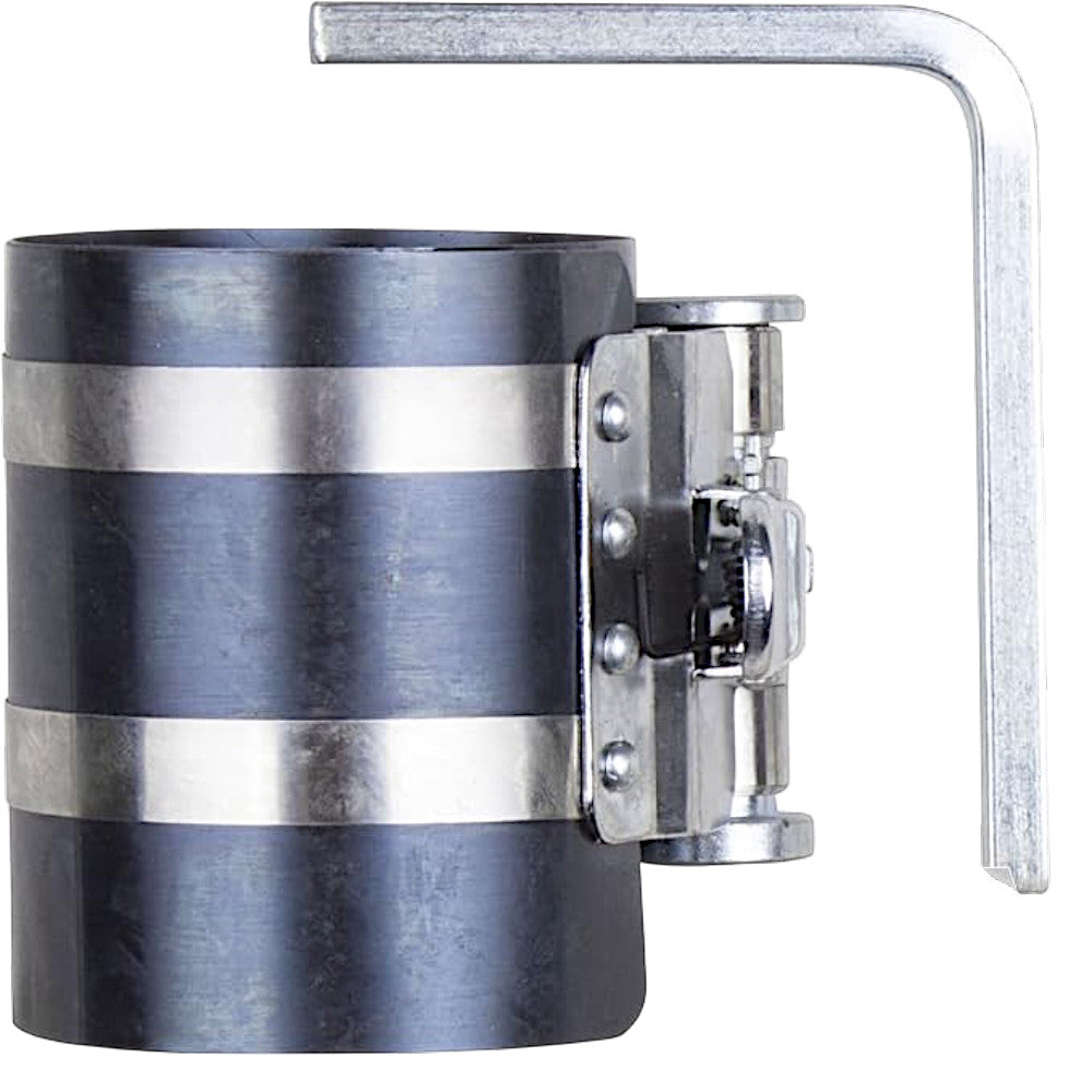 Adjustable Piston Ring Compressor 60–175mm Diameter, 75mm Depth, Hex Drive Key Included – Ideal for Engine Rebuild, Cylinder and Piston Ring Installation