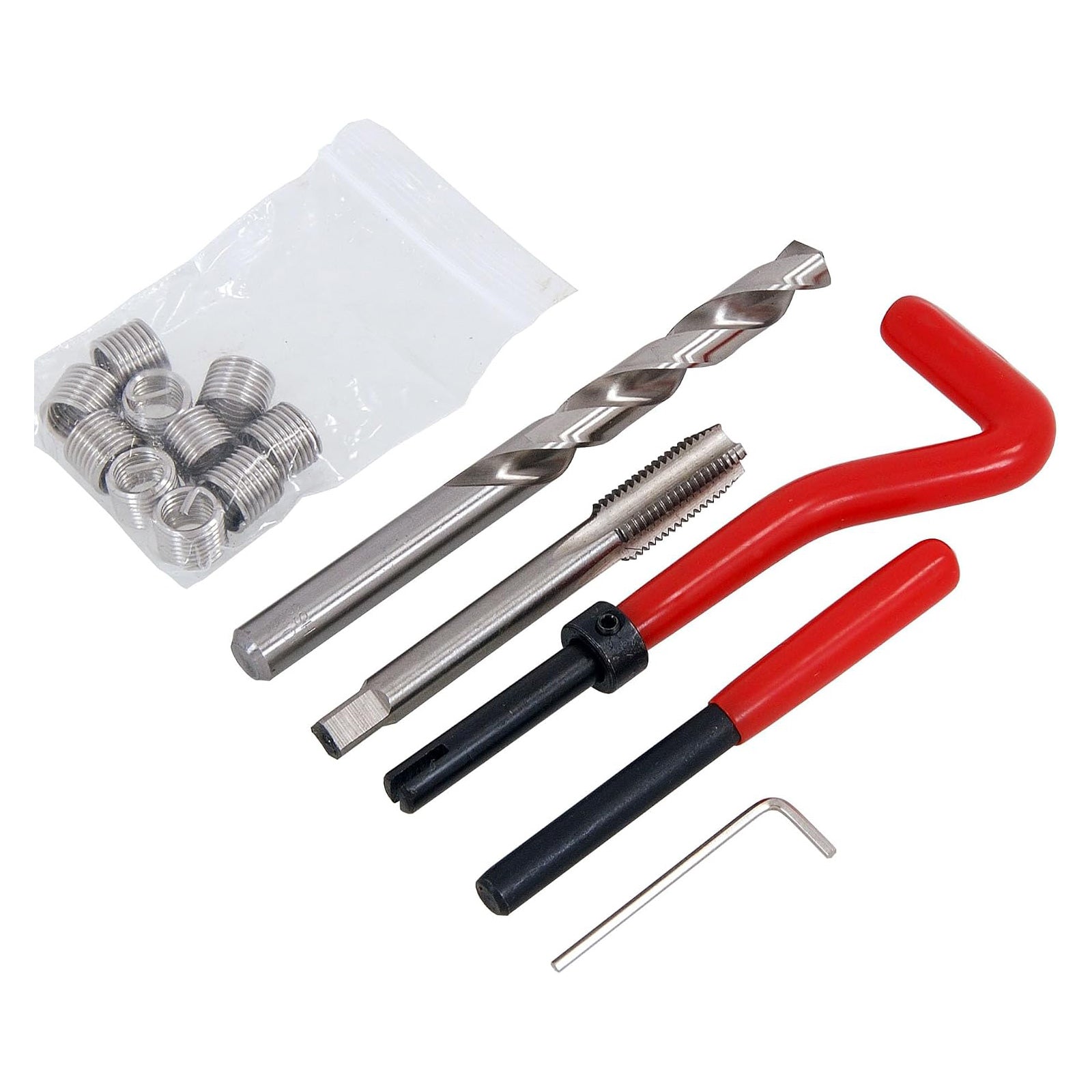 15pc Damaged Thread Repair Kit M10 x 1.5mm Helicoil Type Inserts Twist Drill Bit & Tap