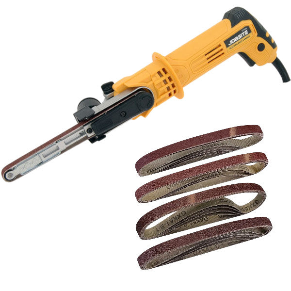 260w 13mm Power Belt Finger File Sander & 12 Assorted Grit Sanding Belts