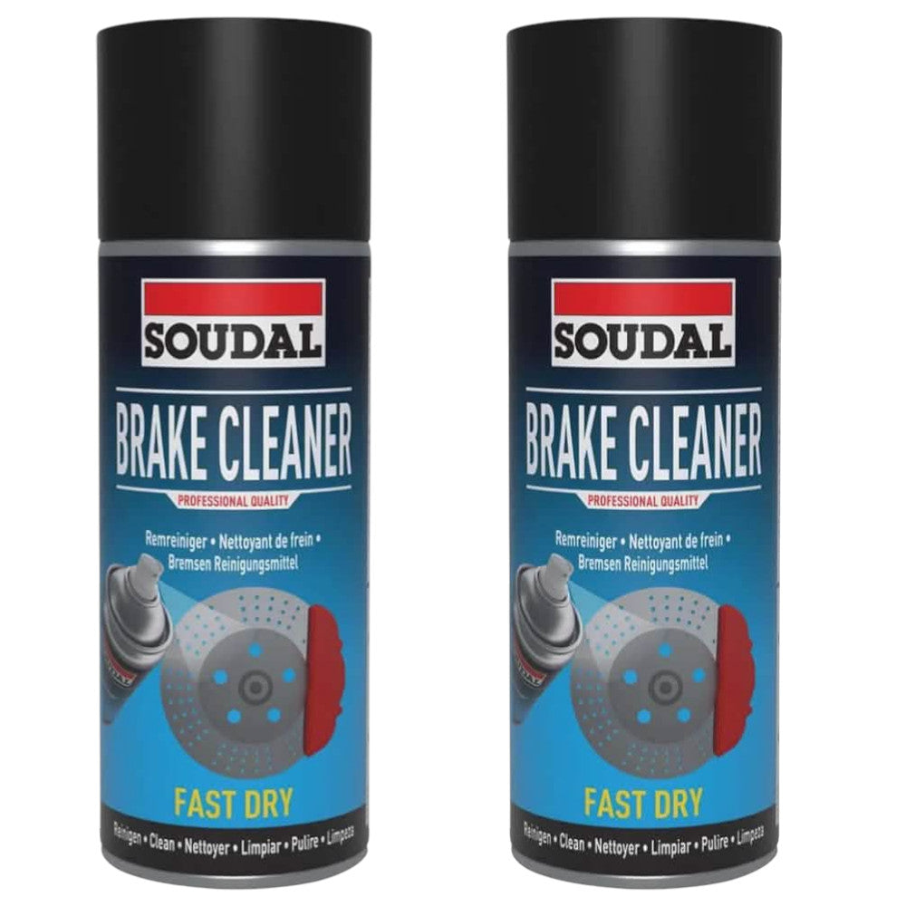 Brake Cleaner Spray - Professional Quality Soudal 400ML - 2PACK