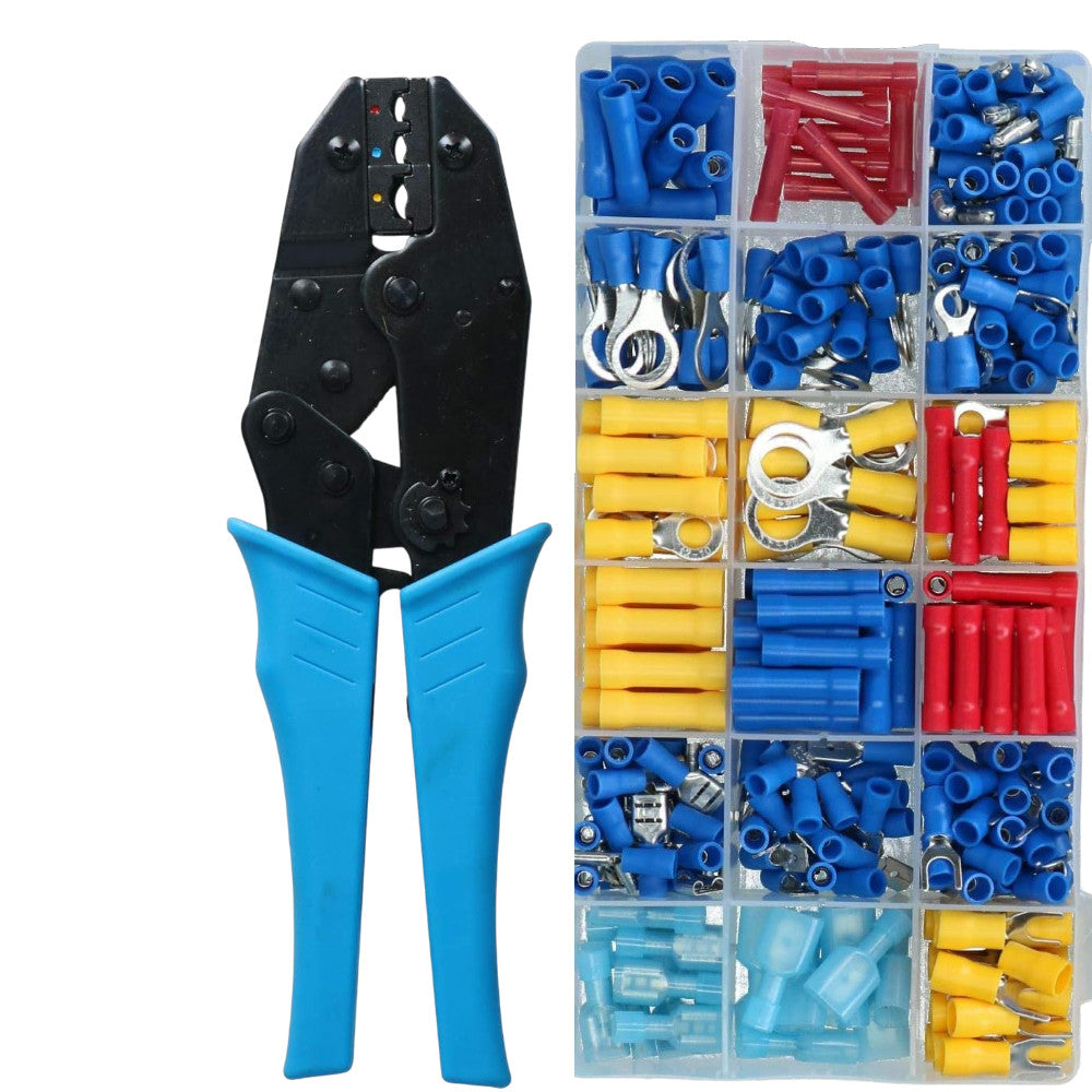 Electrical Ratchet Crimping Crimp Pliers with 360pc Insulated Terminals Spades