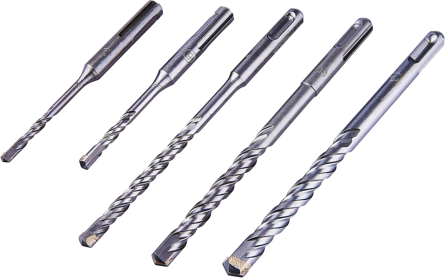 Amtech 5 Piece SDS Drill Bit Set 5mm- 12mm Hardened Steel Bits with Plastic Case, Ideal for Concrete, Brick and Masonry Drilling