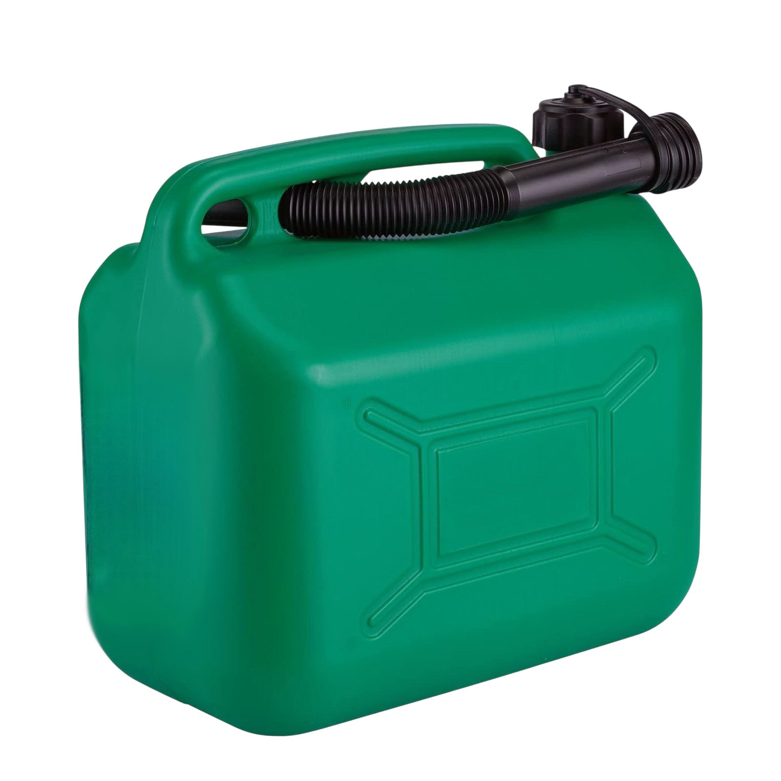10L Plastic Petrol Storage Can | Green Jerry Can with 290mm Flexible Spout | Ideal for storing Unleaded Fuel
