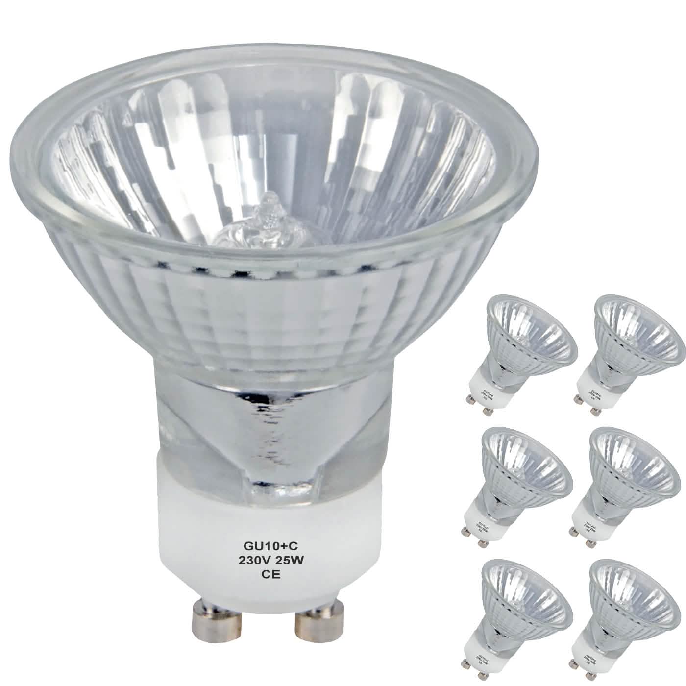 25W GU10+C Halogen Bulbs | Pack of 6