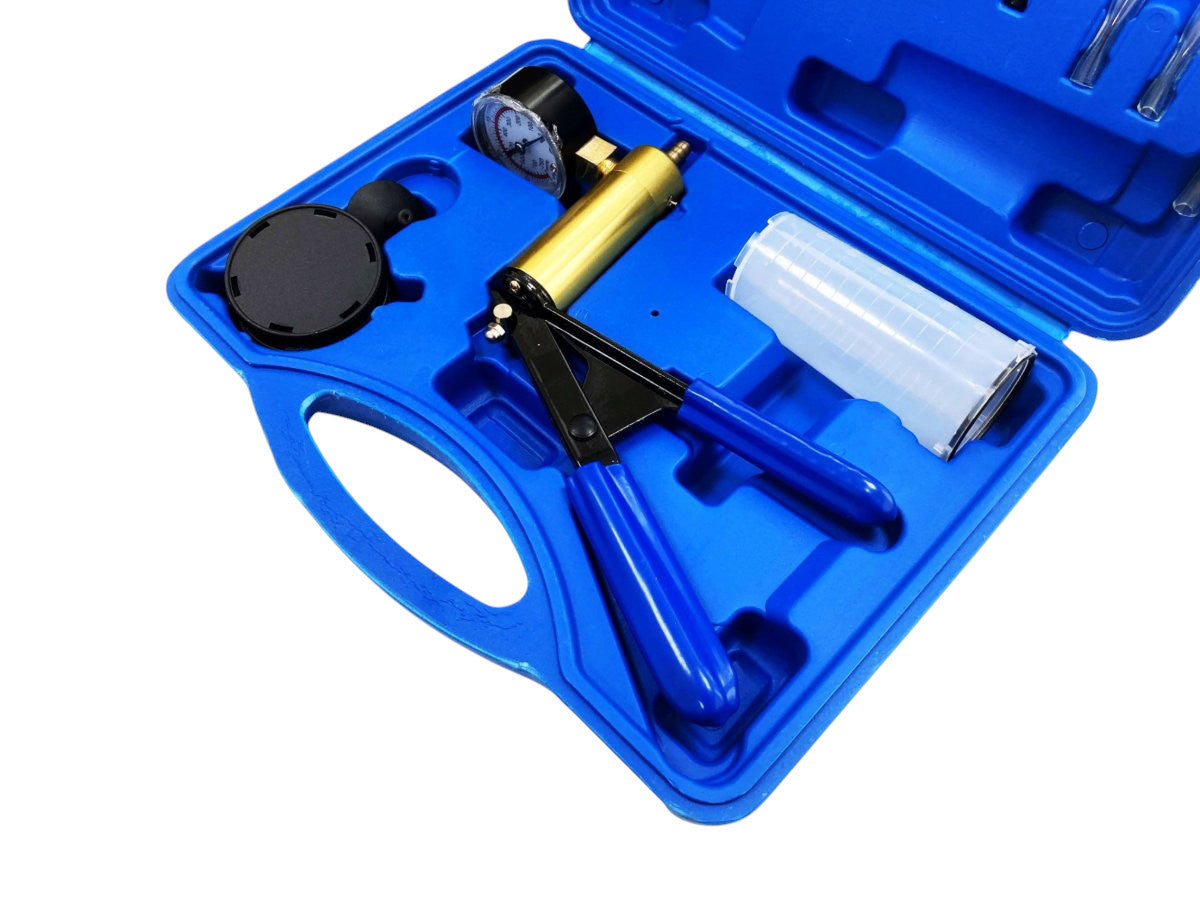 16pc Vacuum Tester & Brake Bleeding Kit Hand Held Pump & Pressure Gauge with Case