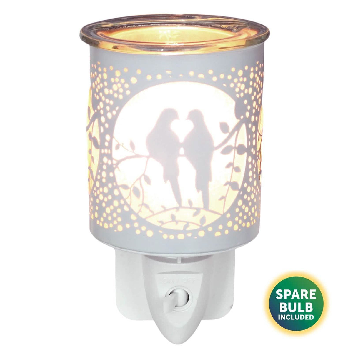 White Lovebirds Plug-In Electric Wax Melt & Oil Warmer