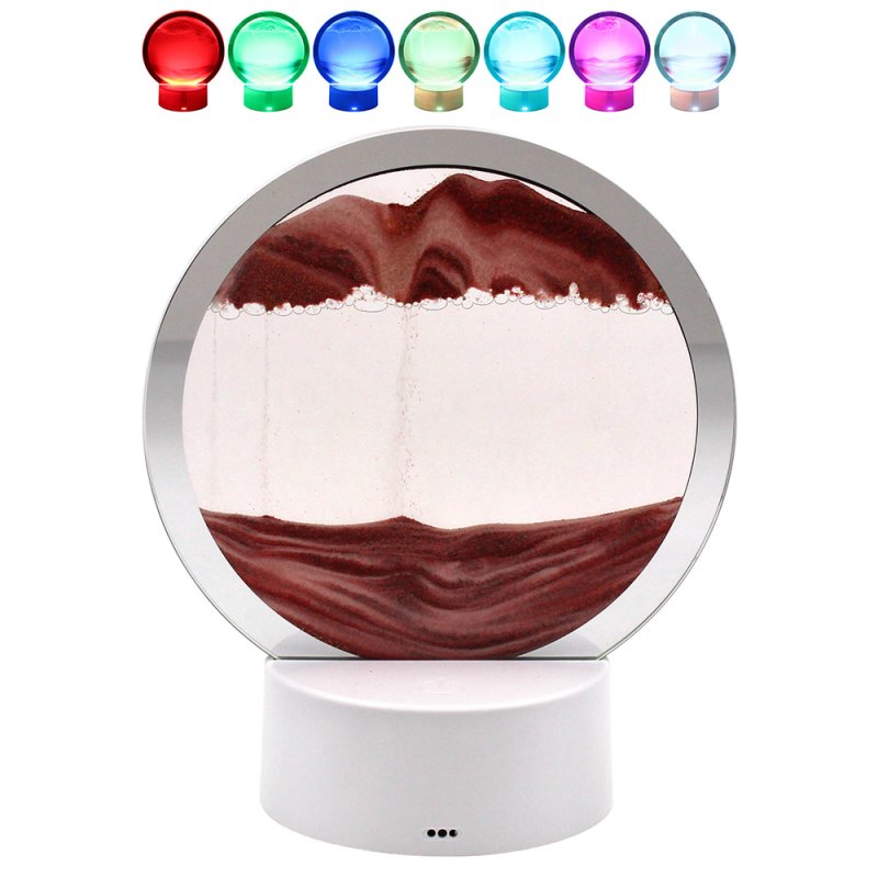 Quicksand Lamp Motion 3D Sand Display Light Rotatable - Red Sand