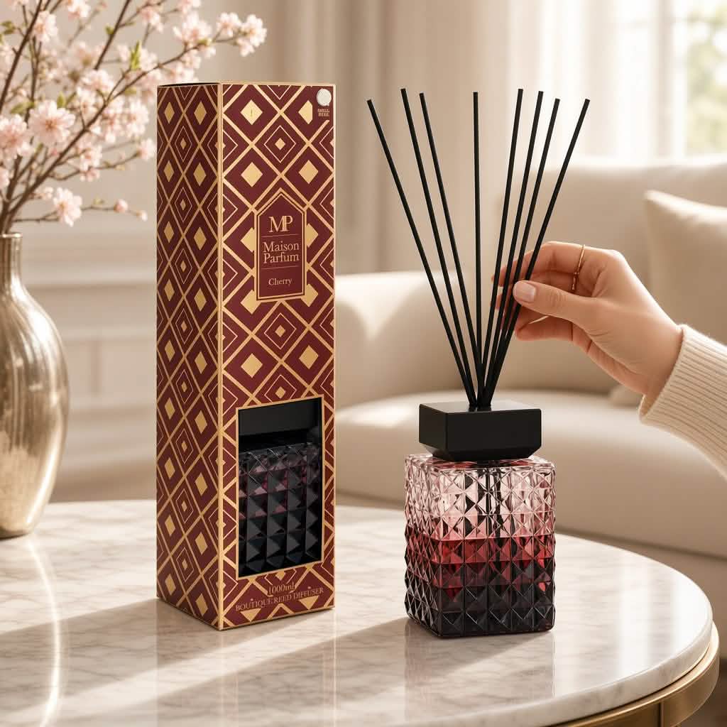 Maison Parfum Cherry Home Fragrance Reed Diffuser - Extra Large 1000ml Size