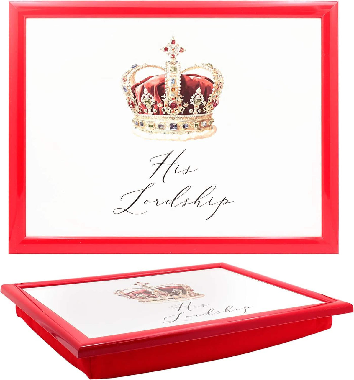 Laptop Lap Tray with Cushioned Padded Bean Bag Base | His Lordship | Ideal for TV Dinners or Bed