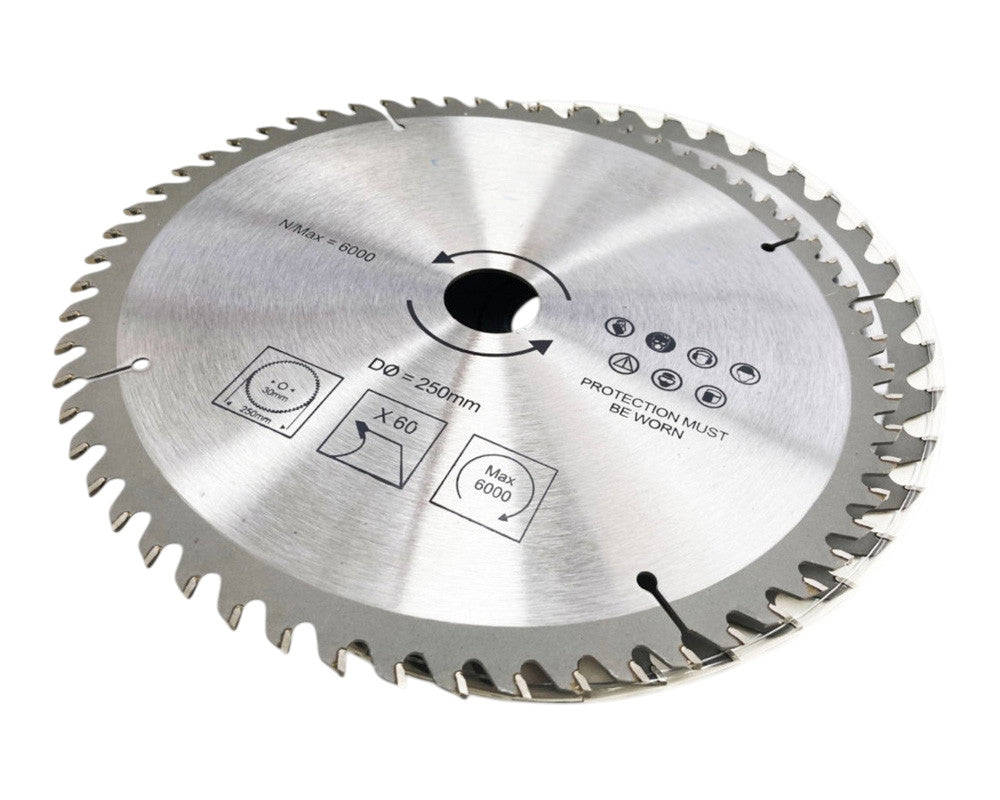 2pc 250mm TCT Circular Saw Blades 40 & 60 Teeth with Adapter O Rings
