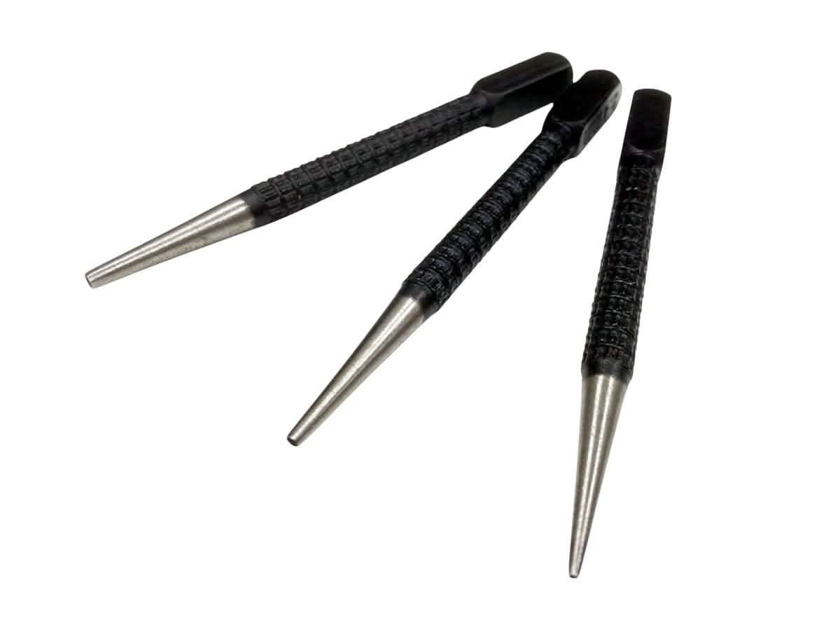 6pc Nail & Centre Punch Set | Alloy Steel with Knurled Body | Centre Point Marking Scribes and Nail Punches