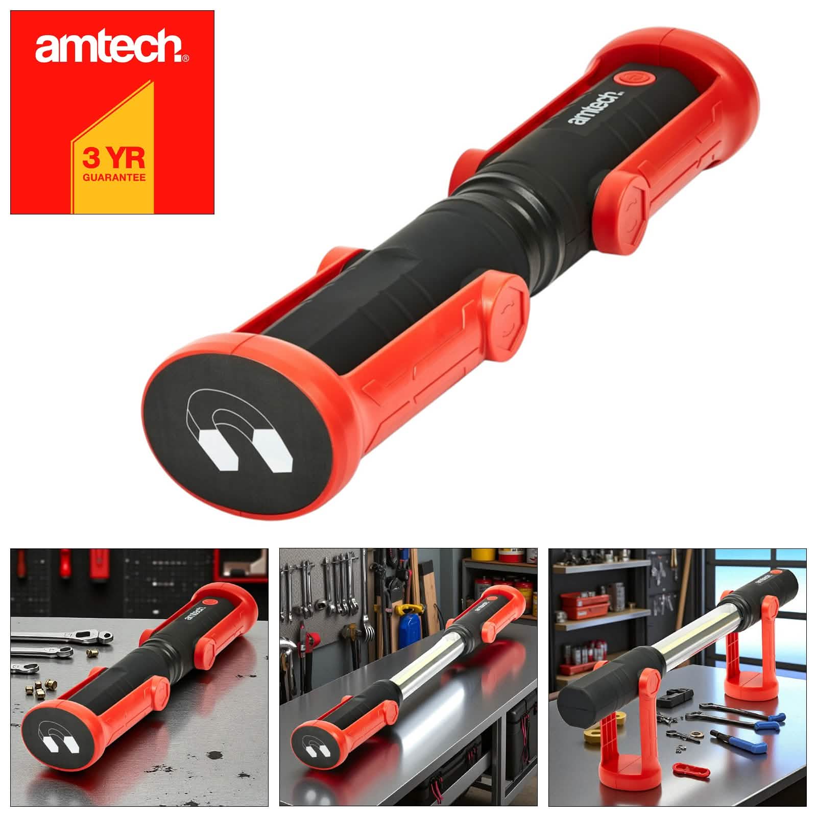 Rechargeable Cordless Work Light Garage Inspection Lamp Torch Worklight USB With Multipurpose Laser Level