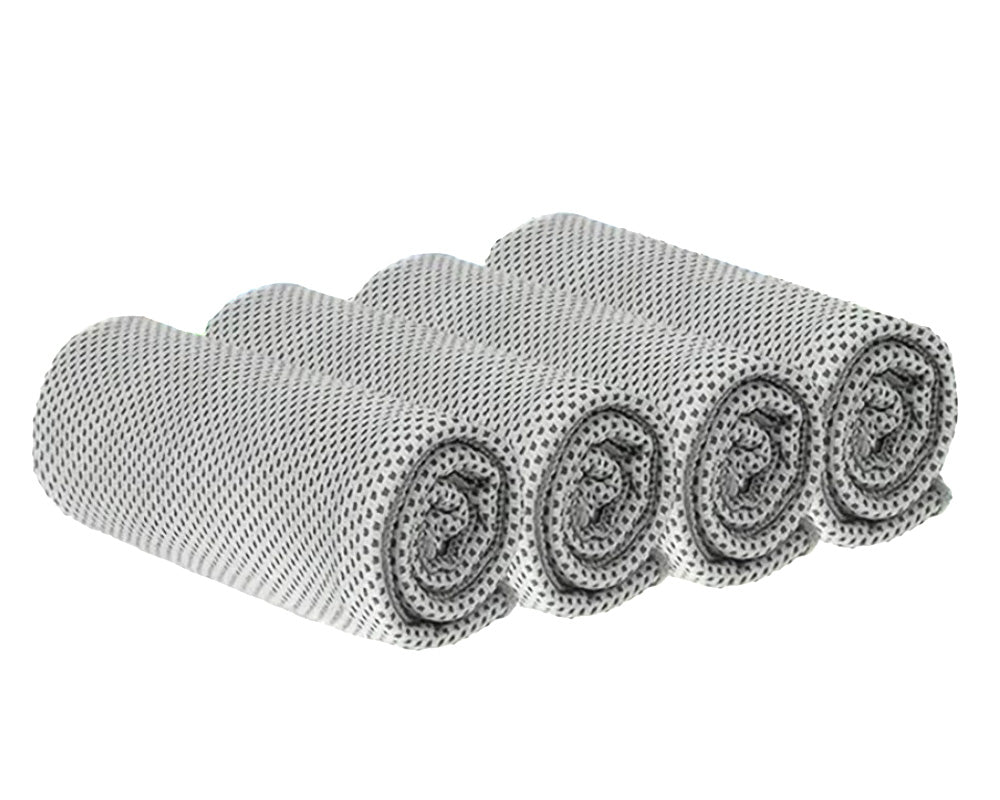 Ultra-soft Super Cooling Towel 4 Pack - Breathable and Quick Drying for Gym, Yoga, Travel and Outdoor Activities